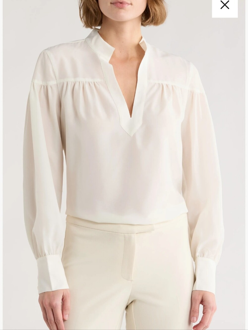 Frame Shirred Pop Over Blouse Small
